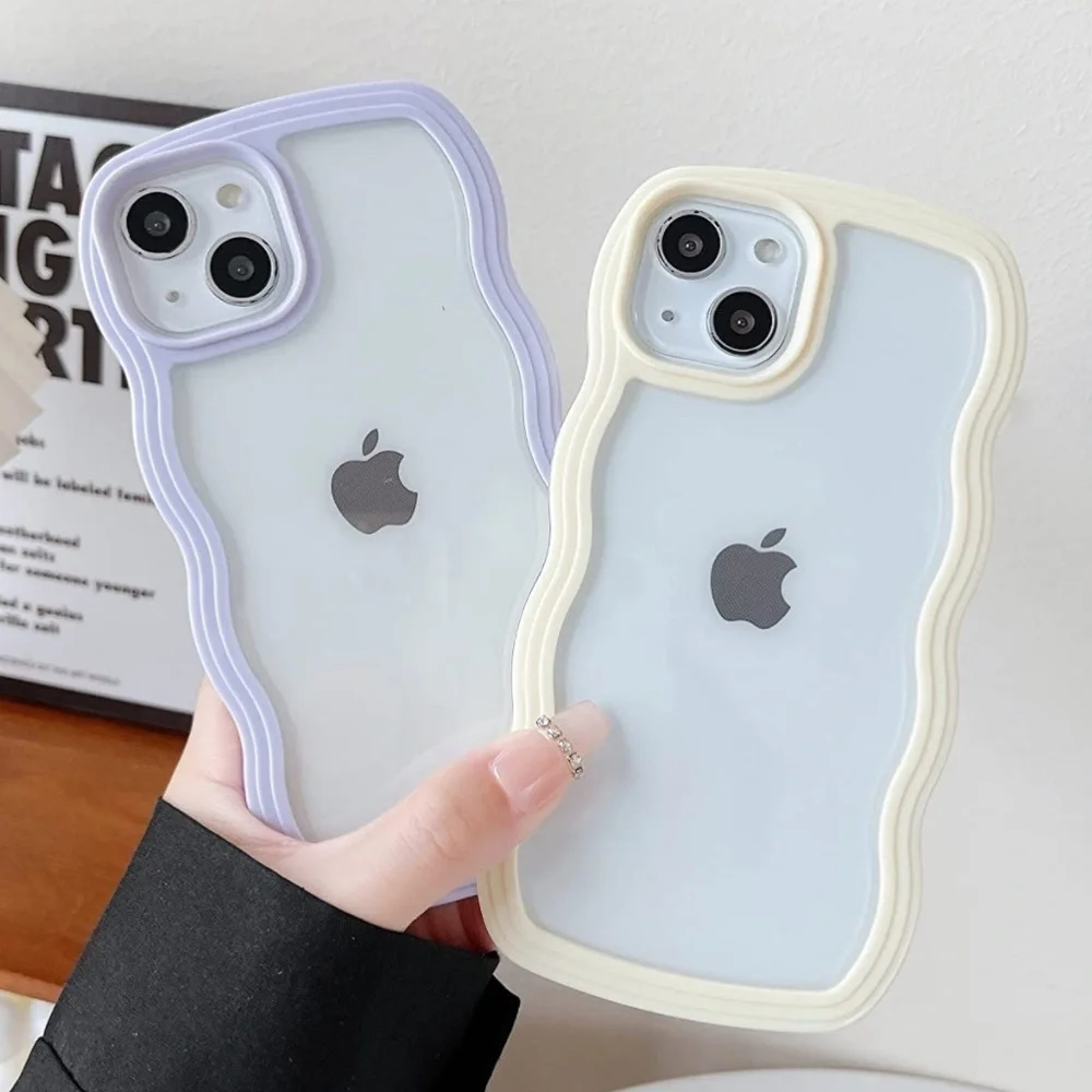 NWT Caseative Cute Curly Wave Frame Shape Shockproof Soft iPhone Case 11 Pro Max